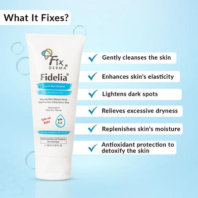 Fixderma Fidelia Gentle Skin Cleanser Face Wash for Women 100 ml - Face Wash & Cleansers