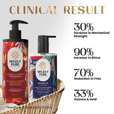 Wildly Pure Goodbye Hair Fall Shampoo Conditioner Combo Blend of 12 Oil Hibiscus Shea Toxin 20 200Ml + 300Ml 1's - Dry Shampoos & Conditioners