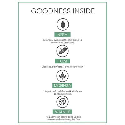 Fabessentials Neem Tulsi Moringa Face Wash & Scrub 100 ml - Face Scrubs