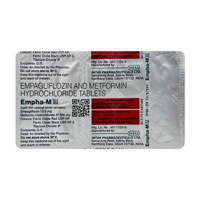 EMPHA M 12.5/500 Tablet 10's - Diabetes-Ant