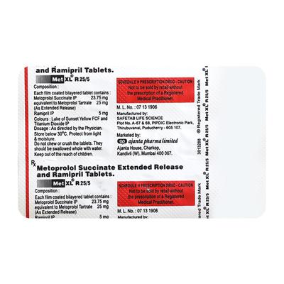 Met Xl R 25/5Mg Tablet 15's - Hypertension-Bet