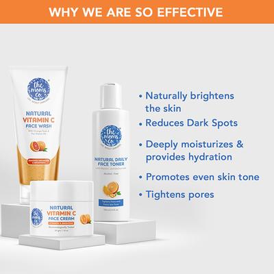 The Moms Co. All Day Glow Vitamin C Routine Face Wash, Toner Face Cream 1's - Face Moisturizers