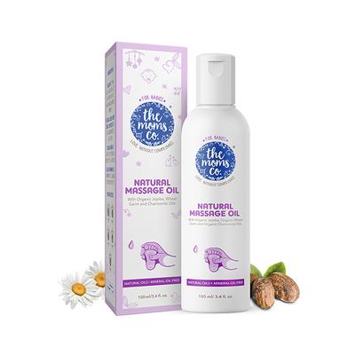 The Mom's Co. Massage Oil with Organic Jojoba, Wheat Germ & Chamomile Oils for Babies 100ml - Creams, Lotions & Oils