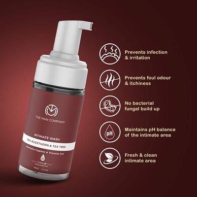 The Man Company Intimo Intimate Foaming Wash for Men with Tea Tree & Sea Buck Thorn Oil 100 ml - Intimate Care
