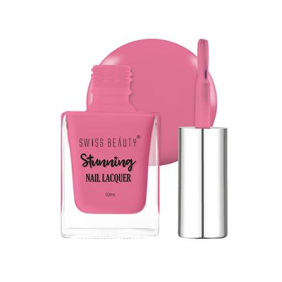 Swiss Beauty Stunning Nail Lacquer Shade - F1037346 - Barbie Pink 10 gm - Nail Polish
