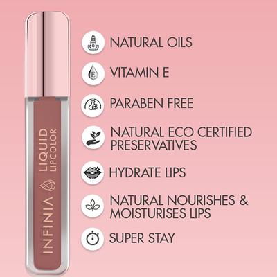 Infinia Liquid Lip Color Liquid Lipstick M 71 Long Lasting and Waterproof 5 ml - Liquid Lipsticks