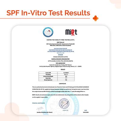 The Derma Co. 1% Hyaluronic Sunscreen Hydrating Gel SPF 50 PA ++++ for Sensitive Skin 50 gm - Face Sunscreen