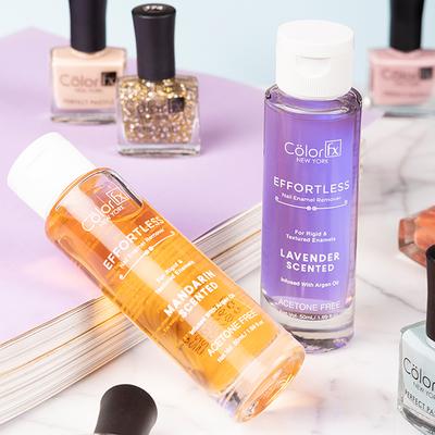 Color Fx Effortless Nail Enamel Remover Acetone free argan oil infused LavenderR1 50 ml - Nail Polish Remover