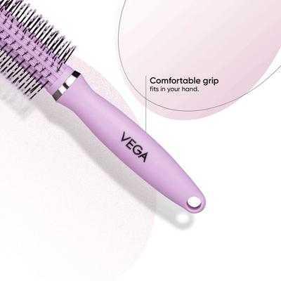 Vega Round Hair Brush for Men and Women, Reduces Snags, Detangle and Tangles, (E32-RB) 69 gm - Hair Brushes