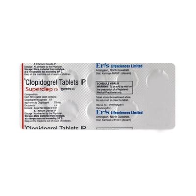Superclop 75mg Tablet 10'S - Blood Clot-Ant