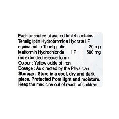 TENEDIP M 500mg Tablet 10's - Diabetes-Ant