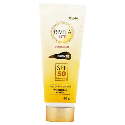 RIVELA LITE BRONZE SPF 50 PA++++ Sunscreen 40gm - Dry Skin-Emo