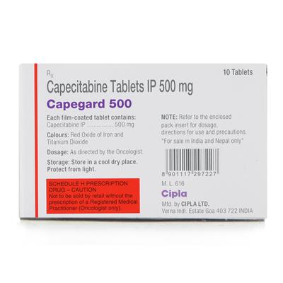 Capegard 500mg Tablet 10'S - Cancer Oncology-Cyt