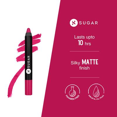 SUGAR Cosmetics Matte As Hell Crayon Lipstick - 30 Lillian Rose (Magenta) 2.8 gm - Lip Crayons