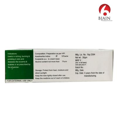 Bjain Azadirachta Indica (Neem) Cream 30 gm - Personal Care(Homeopathy)