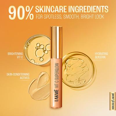 Lakme Makeup+Skincare Vit C Superglow Concealer 10 Ivory 5.4 ml - Concealer