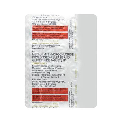 Zoryl M 1mg Tablet 20'S - Diabetes-Ant