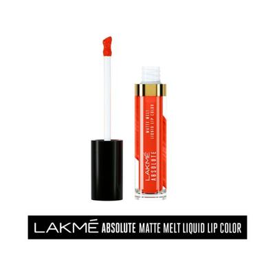 Lakme Absolute Matte Melt Liquid Lip Color Orange Sunshine 6 ml - Liquid Lipsticks