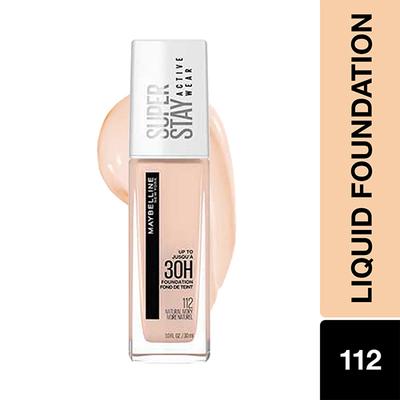 Maybelline New York Super Stay 24H Full coverage Liquid Foundation,Natural Ivory 112 30 ml - Foundation