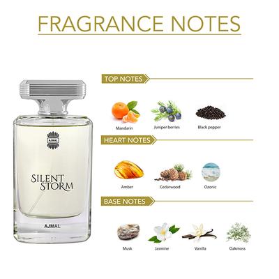 Ajmal Silent Storm EDP Perfume Long Lasting Scent Spray Gift for Men 100 ml - Men Perfumes (Edt/Edp)
