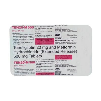 Ten20 M 500 Tablet 10'S - Diabetes-Ant