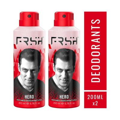 Frsh Dedorant Body Spray - Hero-Pack Of 2 400 ml - Men Deodorants/Roll-Ons