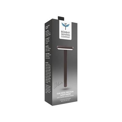 Bombay Shaving Companygun Metal Precision Safety Razor (with 5 Platinum Coated Feather Blades) 300 gm - Razors & Cartridges