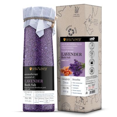 Soulflower Lavender Aroma Bath Salt 500 gm - Bath Salts