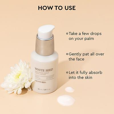 The Face Shop White Seed Brightening Serum- Korean Skincare with Niacinamide, Hyaluronic Acid 30 ml - Face Serum