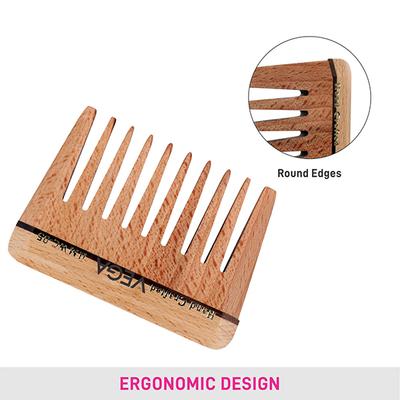 Vega Wooden Comb (HMWC - 05) Color - Wood 1's - Hair Combs