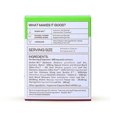 OZiva Hair Vitamins (DHT Blocker & Omega 3), Vegetarian Tablets for Hair Fall Control (30 Capsules) 1's - Multi-Vitamins