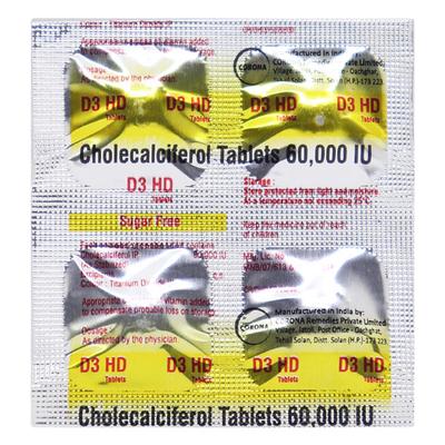 D3 HD Sugar Free Tablet 4'S - Supplements-Vam