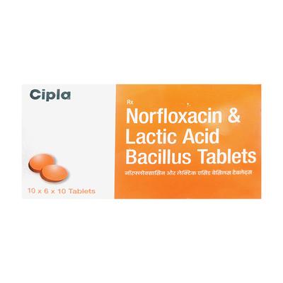 NORFLOXACIN & LACTIC ACID BACILLUS(CIPLA) Tablet 10's - Diarrhoea-Ant