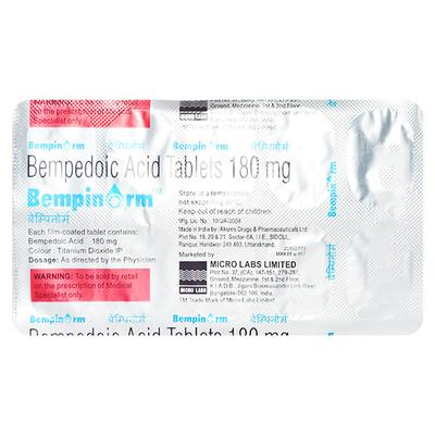BEMPINORM 180 Tablet 10's - High Cholesterol-Dys
