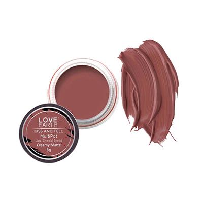 Love Earth Lip Tint & Cheek Tint Multipot-Kiss And Tell - Mauvish Pink 8 gm - Lip Stains & Tints