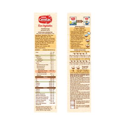 Nestle Cerelac Baby Food Cereal No Refined Sugar - Rice Vegetables (For 8 to 24 Months Baby) 300 g - Baby And Infant Supplements