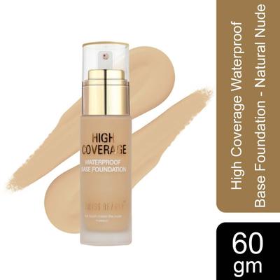 Swiss Beauty High Coverage Waterproof Base Foundation - (Natural Nude) 55 gm - Foundation