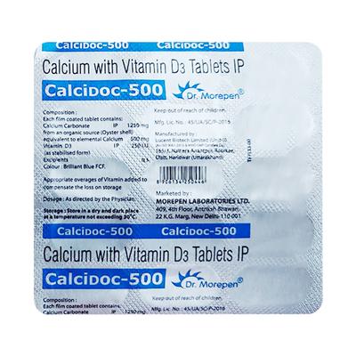 CALCIDOC 500 Tablet 15's - Supplements-Cal
