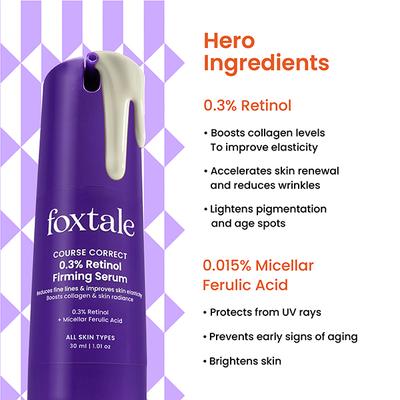 Foxtale Course Correct 0.3% Retinol Firming Serum 30 ml - Face Serum