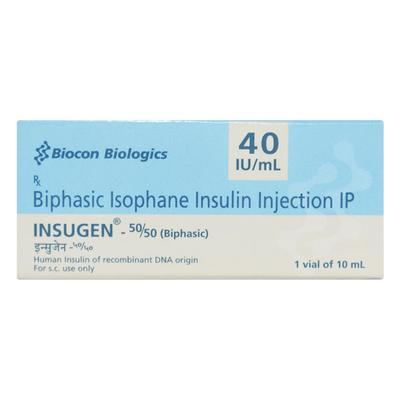 Insugen 50/50 40IU Injection 1X10ml - Diabetes-Ins