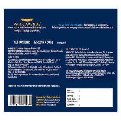 Park Avenue Premium Men Soaps for Bath - Cool Blue 500 g - Soaps