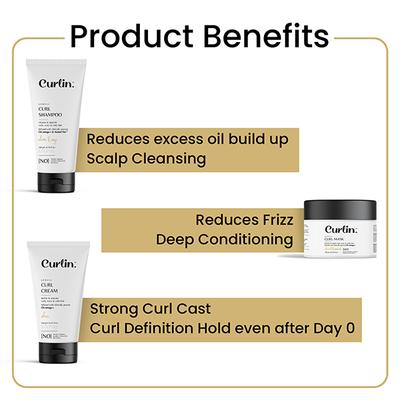 Curlin Shampoo+Cream+Mask 1's - Dry Shampoos & Conditioners