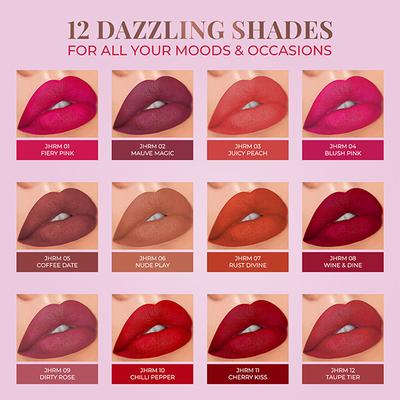 Just Herbs Long Stay Relaxed Matte Lipstick Shea Butter + Jojoba Oil Jhrm 03 (Juicy Peach) 4gm - Lipsticks