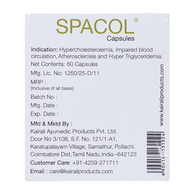 Kairali Spacol Capsules 60's - Speciality Medicines