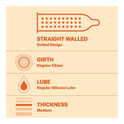 Durex Condoms - Extra Dots 10's - Plain/Flavoured Condoms