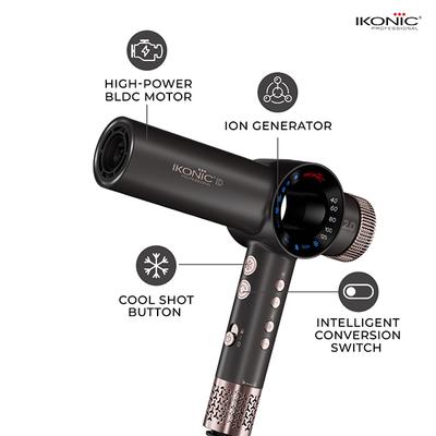 Ikonic Professional Hair Dryer Id 2.0 - Grey And Rose Gold 1's - Hair Dryers