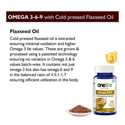 Onelife Omega 3-6-9 Softgels 60's - Omega Fish Oil Fatty Acids