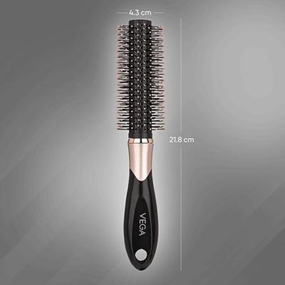 Vega Round Hair Brush for Men and Women, Reduces Snags, Detangle and Tangles (E34-RB) 65 gm - Hair Brushes