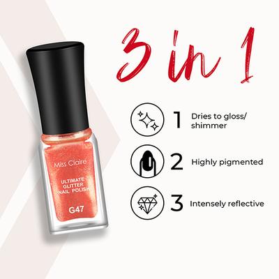 Miss Claire Ultimate Glitter Nail Polish - G40 5 ml - Nail Polish