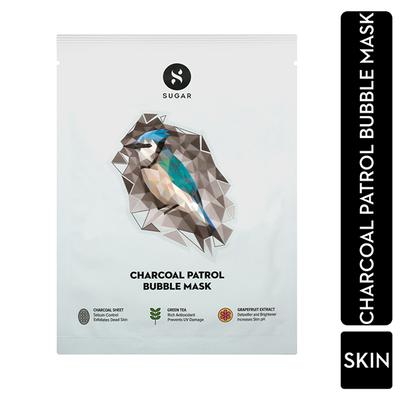 SUGAR Cosmetics Charcoal Patrol Bubble Mask 20 gm - Face Packs